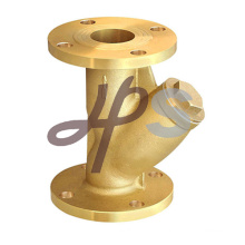 Casting brass flange strainer on stock